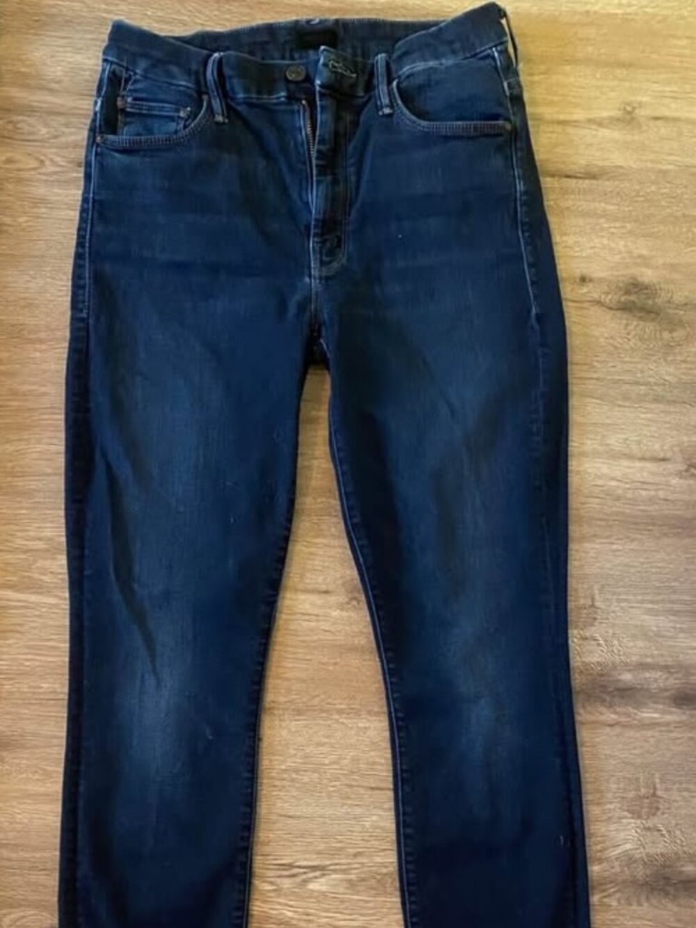 MOTHER Dark Indigo Cropped Ankle Jeans